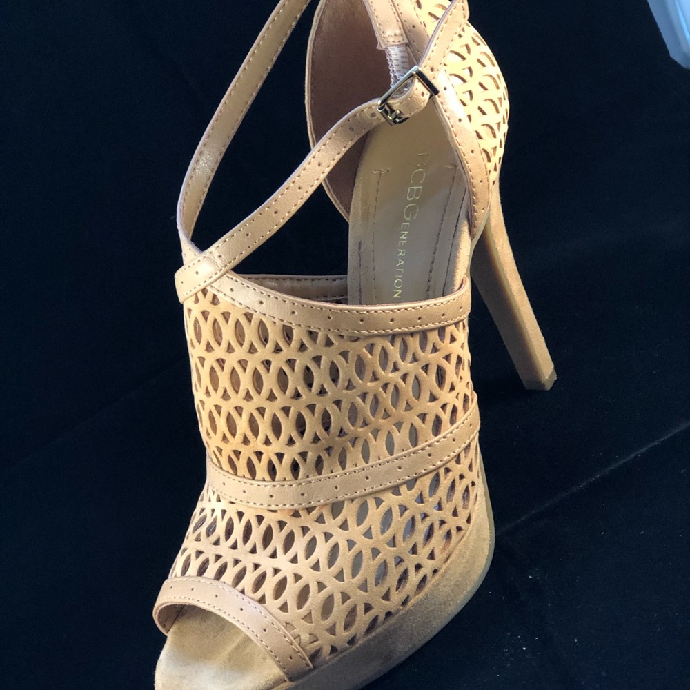 BCBG Nude Laser Cut Heels
